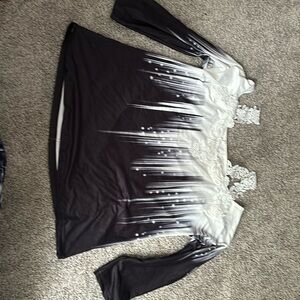 Dress shirt never worn extra large silky -polyester elastic blend